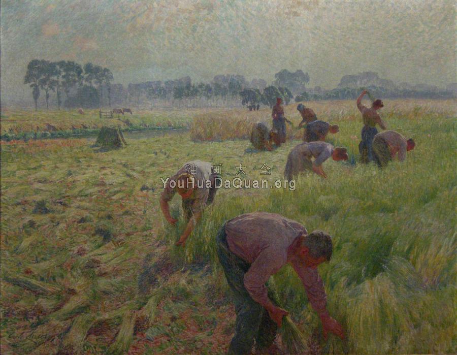 Flax harvesting - 埃米尔·克劳斯
